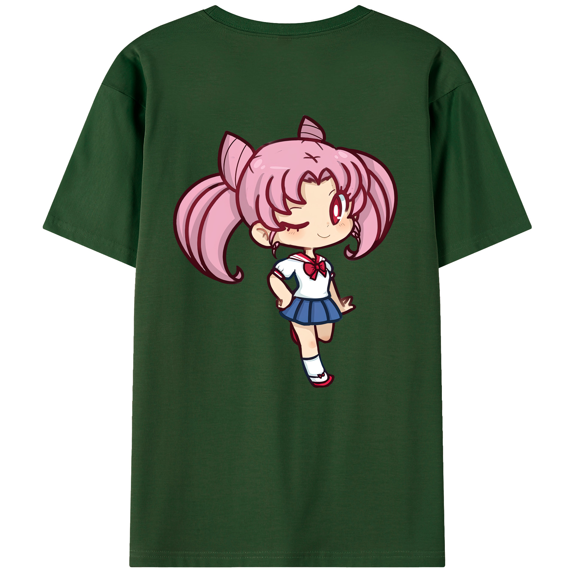 （画像用） 美少女戦士セーラームーン ちびうさ Sailor Moon Chibiusa Tsukino Usagi Small Lady Serenity 綿100％半袖Tシャツ（背面プリント）